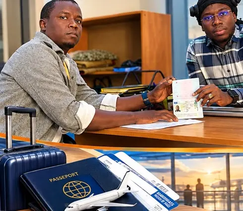 Préparation d'un dossier de visa à l'agence